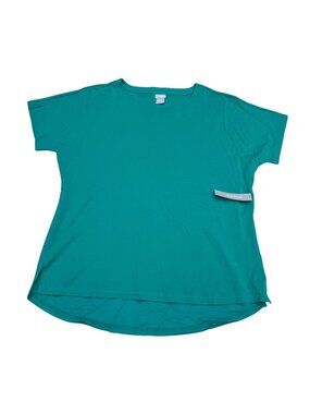 NWT Chico's Women's Jade Green High-Low Button-Back SS Knit Top Size 2 /US L
